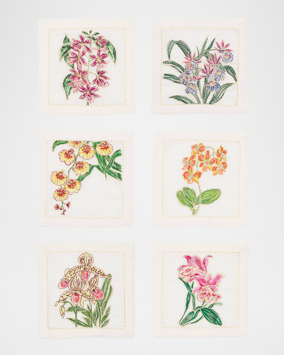 Orchid Cocktail Napkins, Set of 6
